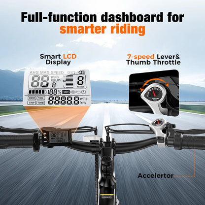 500W Electric Bike Adult,26" Mountain Bicycle Professional ,Front Dual Shock Absorption Ebike,Up 20MPH,55 Miles,35-Speed, Ul-Certified,42V 10.8AH Removable Battery,White